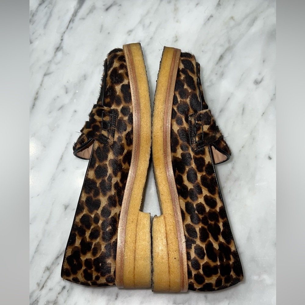 Longchamp Calf Hair Animal Print Penny Loafer size 38 Le Pliage Women - Picture 5 of 11